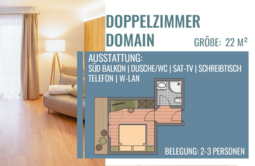 Doppelzimmer Domain Ausstattung