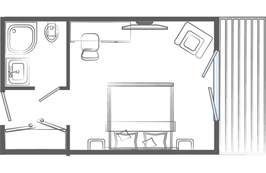 Doppelzimmer Domain Skizze