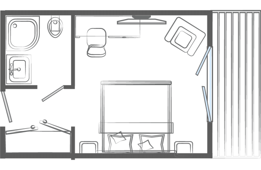Doppelzimmer Standard Skizze