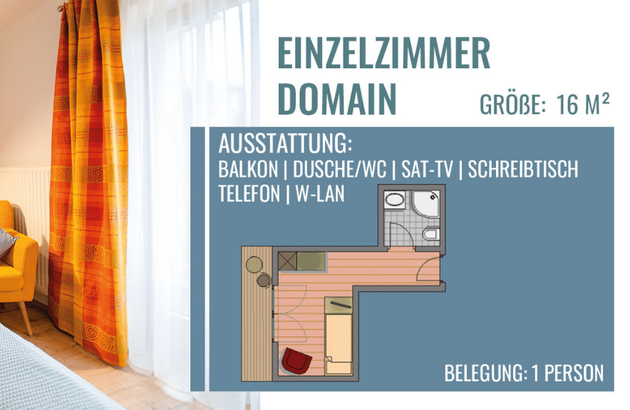 Einzelzimmer Domain Ausstattung
